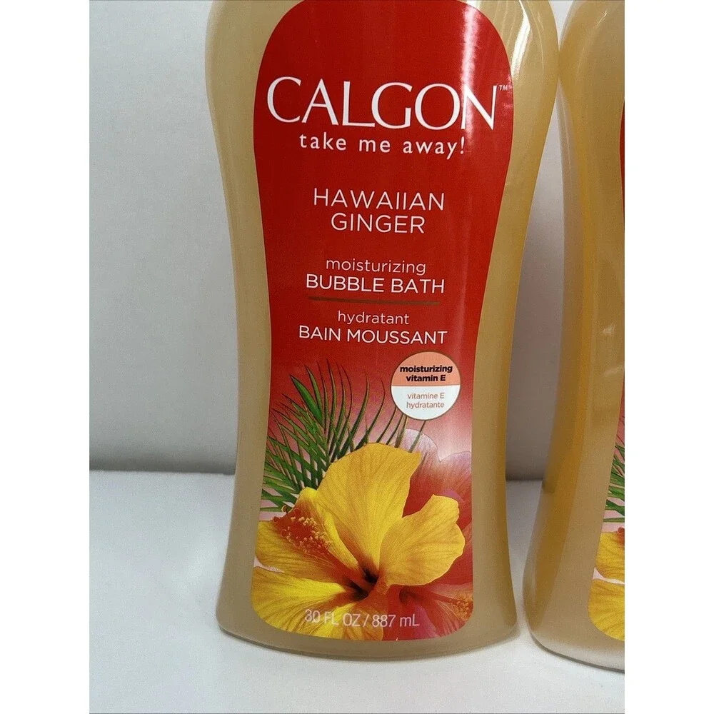 2 Calgon Take Me Away! Hawaiian Ginger Moisturizing Bubble Bath 30 Oz. Each